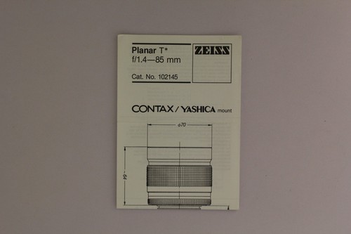 Zeiss planar 1 4 - planar, 85