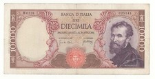 10000 LIRE MICHELANGELO DECR 20/05/1966