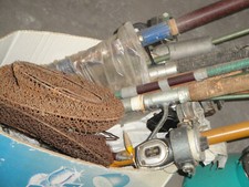 lotto canne da pesca vintage '70 mulinello point sportsman 400 rete, porta esche