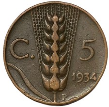 5 CENTESIMI 1934 - SPIGA - 2°