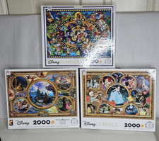 Disney lotto di 3 puzzle Thomas Kinkade Ceaco nuovi personaggi misti
