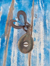 Antico Paranco in Ottone Carrucola  Puleggia Ganci In Ferro Bozzello Vintage 