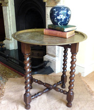 Tavolo tornio orzo in legno