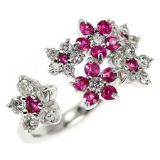 Anello con diamanti rubino