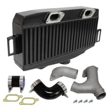 Kit Intercooler Top-Mount con Tubo a Y per 08-20 Subaru WRX STI EJ255 EJ257 Nero