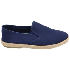 Espadrillas uomo scarpe da barca in tessuto blu con fondo interno memory e suola