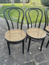 Sedie Anni 70 Stile Thonet In Legno nere e paglia di vienna