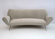Divano curvo in velluto italiano Gigi Radice Mid-Century Modern per Minotti, 50