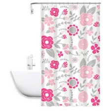 Tenda doccia vasca impermeabile pvc 12 decorazione fiori e rose  200x240 cm