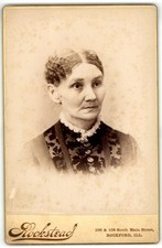 Antica cartolina armadio circa 1890 Rockstead Old Lady abito fantasia Rockford IL