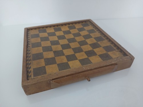 Antica scacchiera legno con - antica,