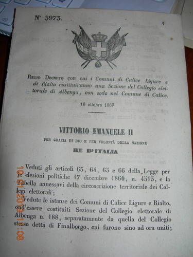 Regio decreto 1867 comuni - decreto,