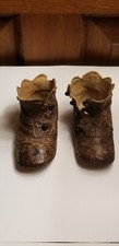 Antique Victorian rocking horse mk leather button up baby doll shoes 4.5” L 2” W