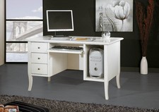 SCRITTOIO PORTA PC 3 CASSETTI BIANCO