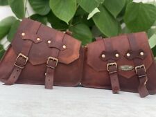 Biciclette Borsa da Sella 1 Paio Capra Pelle Laterali 2 Marrone Nuovo