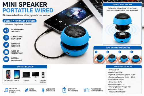 Mini speaker portatile wired - mini,