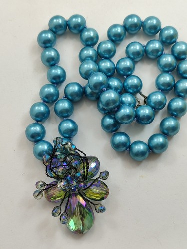Collana donna perle azzurro - donna,