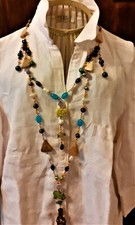 Collana etnica lunga pendente - collana,