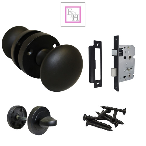 Matt black round rose - black,