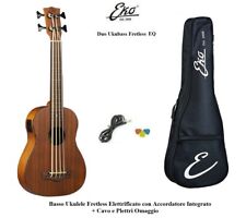 EKO UKU DUO UKUBASS FRETLESS EQ UKULELE BASSO ELETTRIFICATO + TUNER CON BORSA