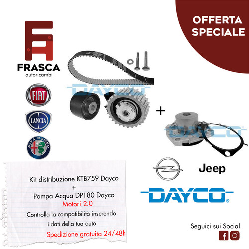Kit distribuzione pompa - distribuzione, +