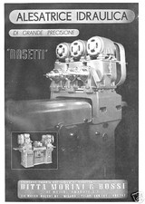 PUBBLICITA' 1942 ALESATRICE IDRAULICA RASETTI MORINI & BOSSI MILANO OFFICINA 