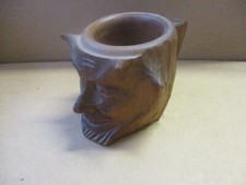 Tazza Fatta A Mano - Legno - Diavolo - Testa Di Demonio