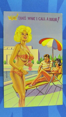 Saucy comic postcard 1960s - saucy,