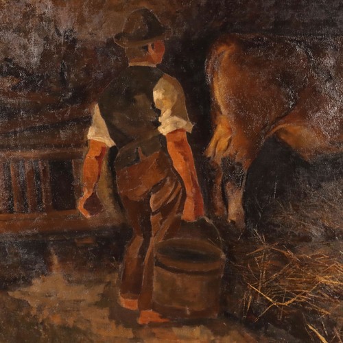 Dipinto antico sottocornola - dipinto, g.