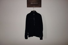 Gucci Navy ICONIC Web Felpa Felpa Maglione Zip Giacca M Made in Italy, RARA