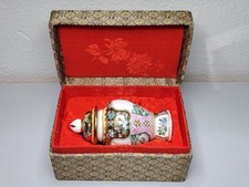 VASO VASETTO CERAMICA CINESE VINTAGE ANNI 60 SCATOLA ORIGINALE MARCATO CINA