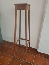 COPPIA COLONNA PORTAVASO ANTICA FATTO a MANO in LEGNO ARTIGIANATO H 120 CM