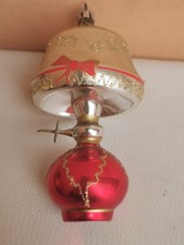 addobbi per albero di natale lampada ad olio in pasta di vetro cm 13 rossa