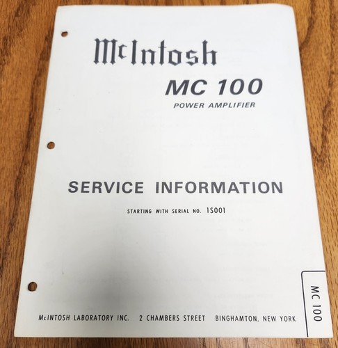 Mcintosh mc100 amplificatore - mc100,