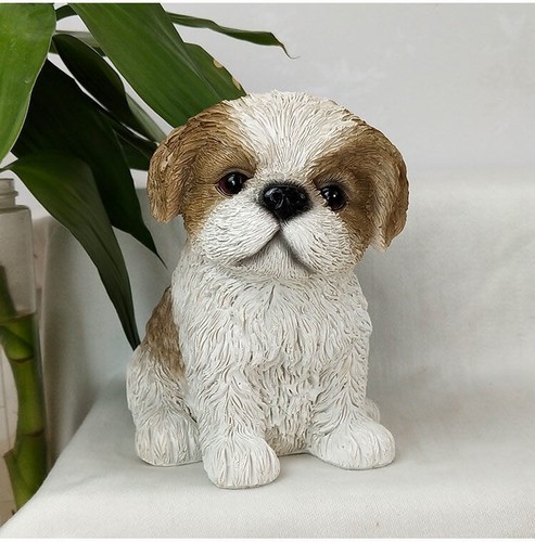 Mini resin puppy shih tzu - resin,