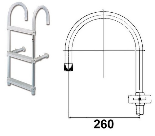 Scala alluminio curva 4 - cm,