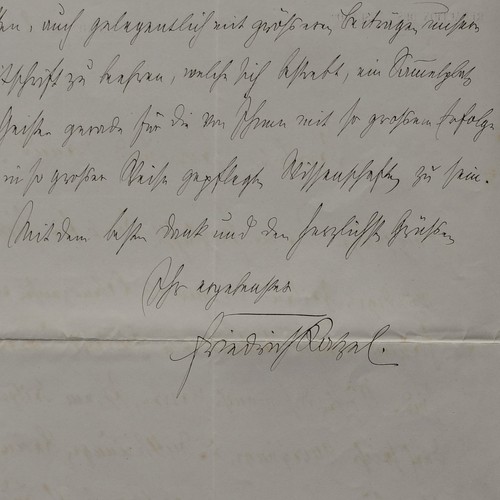 Autografo friedrich ratzel - friedrich,