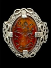 Anello stile romano corniola