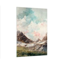 Quadro su Vetro 70x100cm Paesaggio Montagne Pezzo Stampe Immagini Moderni Murale