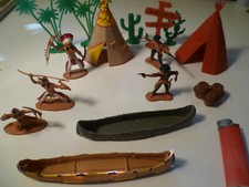 SET 15 PZ WEST COWBOY INDIANI CANOE TENDE PIANTE BARILI CACTUS USATI LEGGI INFO