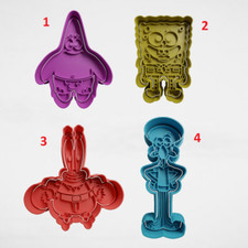 Spongebob set 4 pezzi cookie cutter formina tagliabiscotti cake design profes