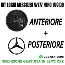 Kit loghi ANTERIORE + POSTERIORE - Mercedes Classe A W177 - NERO - EMBLEMA