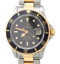 Rolex Submariner Date 16613 Orologio Uomo Oro Giallo 18K Acciaio Inox Nero Sub