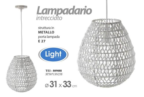 Lampadario intrecciato bianco - lampadario,