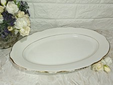 VINTAGE CERAMICA PIEMONTESE PIATTO OVALE BORDO ORO CM40x26 KG 1,0000