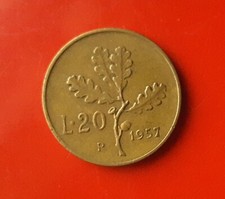 20 LIRE 1957 VARIANTE GAMBO