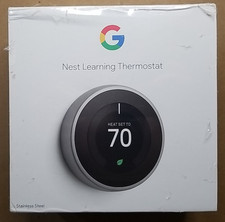 Google Nest Learning Termostato Acciaio Inox T3007ES 3a Generazione SIGILLATO