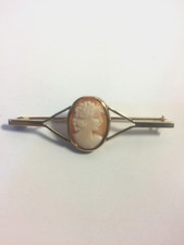 Antica spilla  da donna in oro 375 9 carati con cammeo originale  degli anni 50