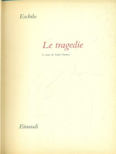 Tragedie prima edizione - prima,