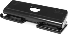 Perforatrice a 4 Fori Con Serratura, Capacità 22 Fogli, Colore: Nero